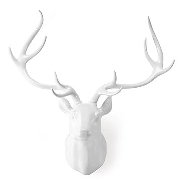 Faux Deer Head in White Laquer | Z Gallerie