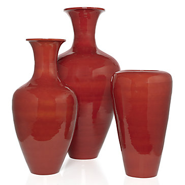 Lacquer Vases - Burnt Orange
