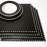 Faux Croc Placemat - Set of 4 - Silver Studs