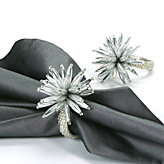 Starburst Napkin Ring - Set of 4 -Silver
