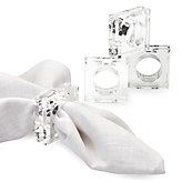 Acrylic Square Napkin Ring - Set of 4