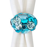 Bejeweled Napkin Ring - Set of 4 - Aquamarine