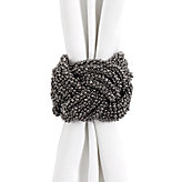 Beaded Knot Napkin Ring - Set of 4 - Graphite