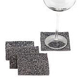 Beaded Coasters - Set of 4 - Charcoal