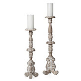 Florentine Pillar Holder - White