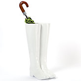 Boot Umbrella Stand - White