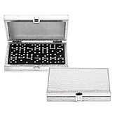 Bling Domino Set With Silver Croc Case