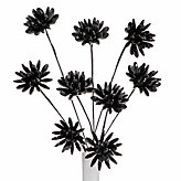 Crystal Flower Stems - Set of 3 - Black