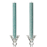 Metallic Tapers - Set of 2 - Aquamarine