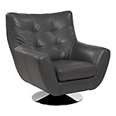 Bruno Accent Chair & Ottoman - Grey