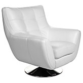 Bruno Accent Chair & Ottoman - White