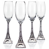 Eiffel Tower Flutes - Set of 4