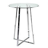 Oslo Glass Top, Chrome Base, Bar Table