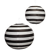 Paper Lanterns - Black & White Stripe