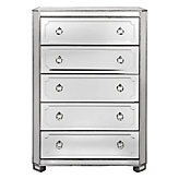 Simplicity Mirrored 5 Drawer Tall Chest