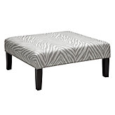 Square Cocktail Ottoman - Zebra Steel