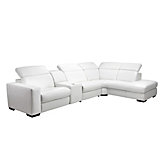 Taylor Sectional With Media Dock - White