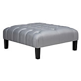 Tufted Ottoman - Silver