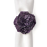 Bloom Napkin Ring - Set of 4 - Aubergine