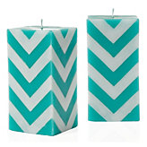 Zig Zag Candle - Aquamarine