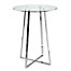 Oslo Glass Top, Chrome Base, Bar Table
