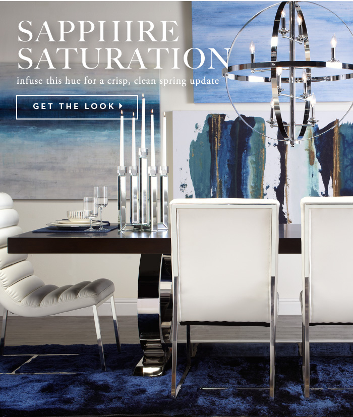 Sapphire Saturation | Infuse this hue for a crisp, clean spring update. Get the look
