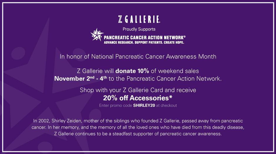 November 2nd - 4th - In honor of National Pancreative Cancer Awareness Month