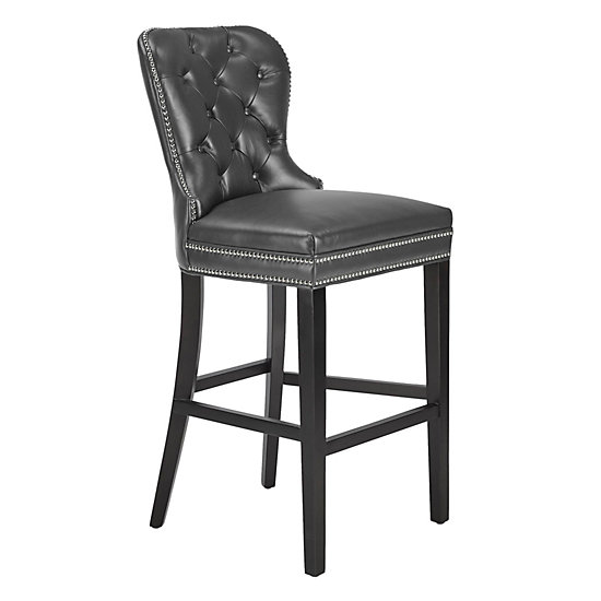 Charlotte Leather Stool Espresso Leather Furniture Furniture Z