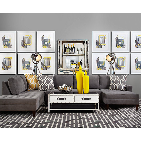 3 Piece Sectional Sofa & Chaise Vapor Collection Z Gallerie