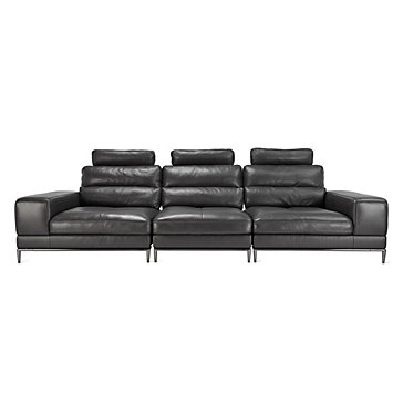 Jude Sectional Charcoal Leather Furniture Z Gallerie Jude Sectional Charcoal