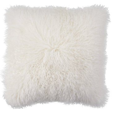 White Mongolian Fur Pillow  Chic Accents & Decor  Z Gallerie